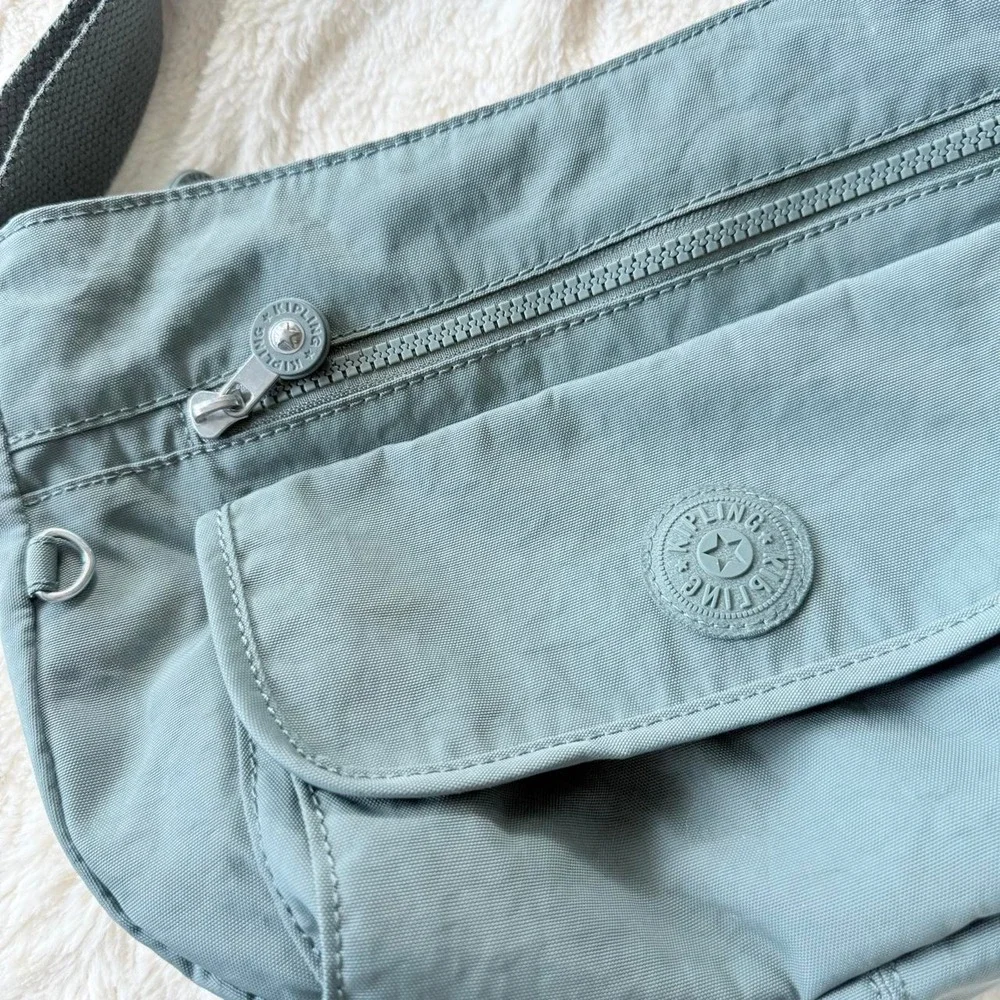 Kipling Gray Nylon Crossbody Shoulder Bag Adjustable Strap